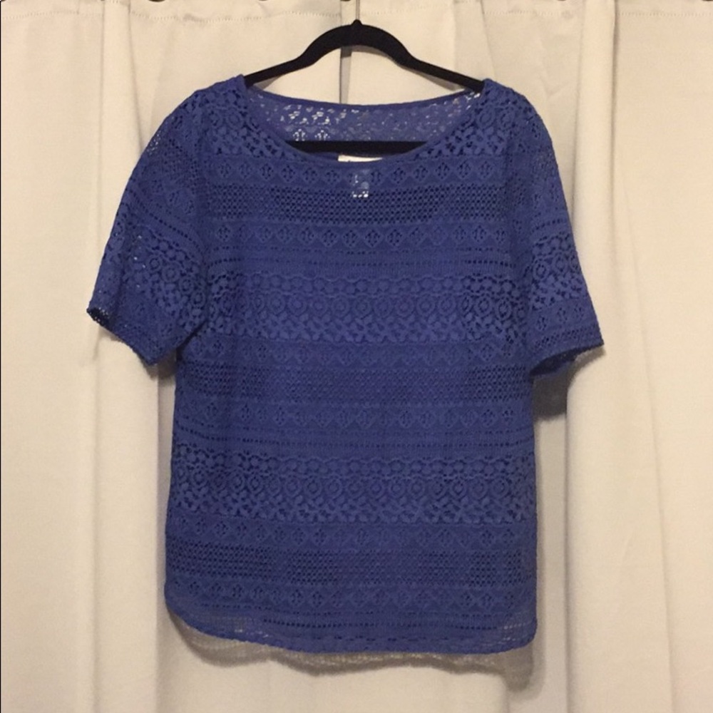EUC WHBM Periwinkle Cut-out Top